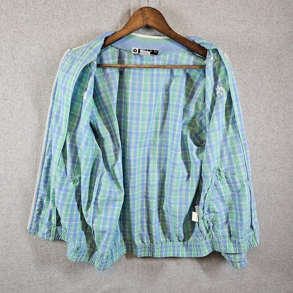 Blast Petites Jacket Cottagecore Grannycore Retro Floral Plaid Blue Green PS - Picture 5 of 12